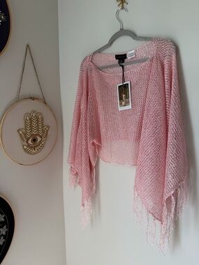 Sincerely Jules Pink sequins poncho top